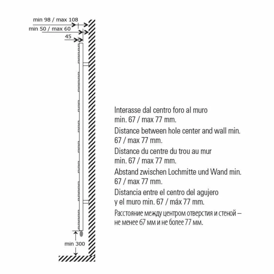 Modernes Design Wandheizkörper für Badezimmer 400 W - Pfau Viadurini