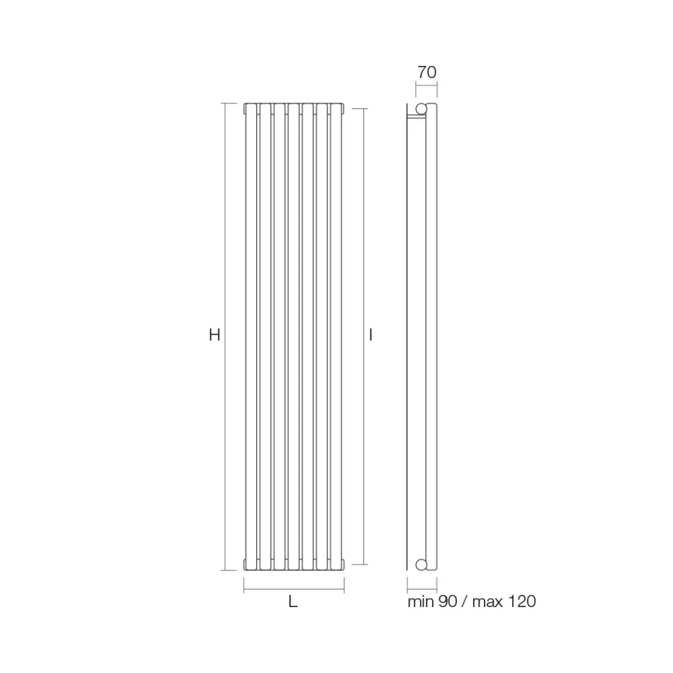 Hydraulikkühler mit horizontalen Kollektoren aus Kohlenstoffstahl – Kirschen Viadurini