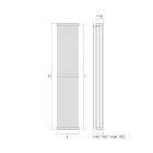 Hydraulischer Heizkörper mit dreifacher Serie vertikaler Elemente, hergestellt in Italien – Cenci Viadurini