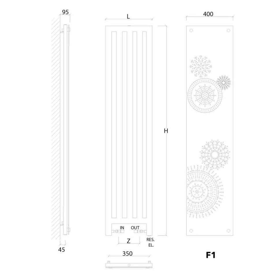 Hydraulische Design-Heizkörper mit Abdeckung Neuen Kleid von Scirocco H Viadurini