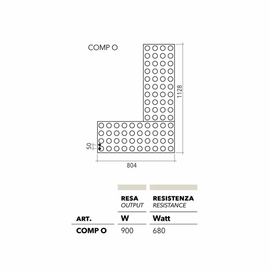 Termoarredo hydraulische Konstruktion Lego Ziegel in Italien von Scirocco H Viadurini
