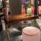 Moderner Schminktisch mit zu öffnender Platte aus poliertem Ebenholz Ada 3 Viadurini