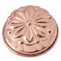 Runde handverzinnte Kupfer-Kuchenform mit Blumendekor 28 cm - Gianmattia