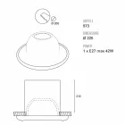 TOSCOT Battersea zu großem Leuchtturm gebaut Ø22,5 cm in der Toskana gemacht Viadurini