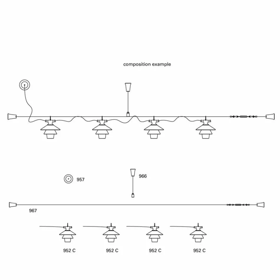 TOSCOT Battersea große Deckenrosette für Zusammensetzungen Viadurini