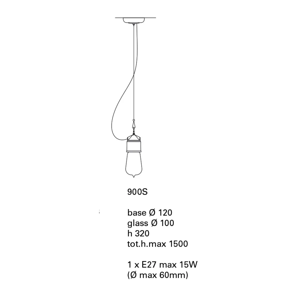 Toscot Novecento 900S Pendellampe mit Rosette Viadurini