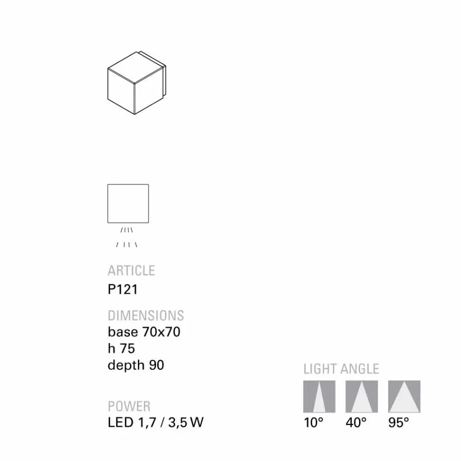 TOSCOT Smith Applikation Außen Terrakotta LED, handgefertigt Viadurini