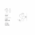 Verkehr TOSCOT Wandleuchte mit Metallfuß in Toskana hergestellt Viadurini