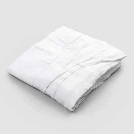 Weiße Leinentischdecke mit italienischem Luxus-Plisseerand – Tippel Viadurini