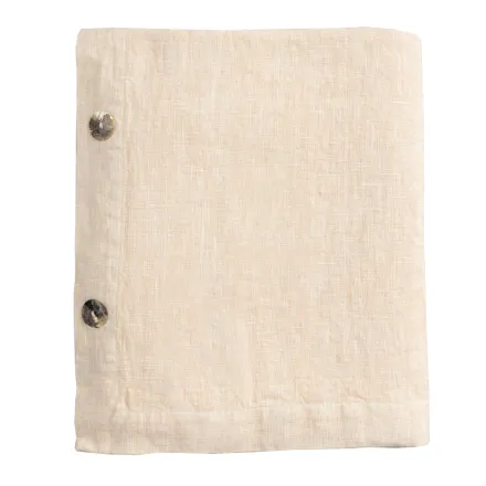 Modulare Tischdecke aus farbigem Leinen mit Knopflöchern und 10 Knöpfen – Mittelmeer Viadurini