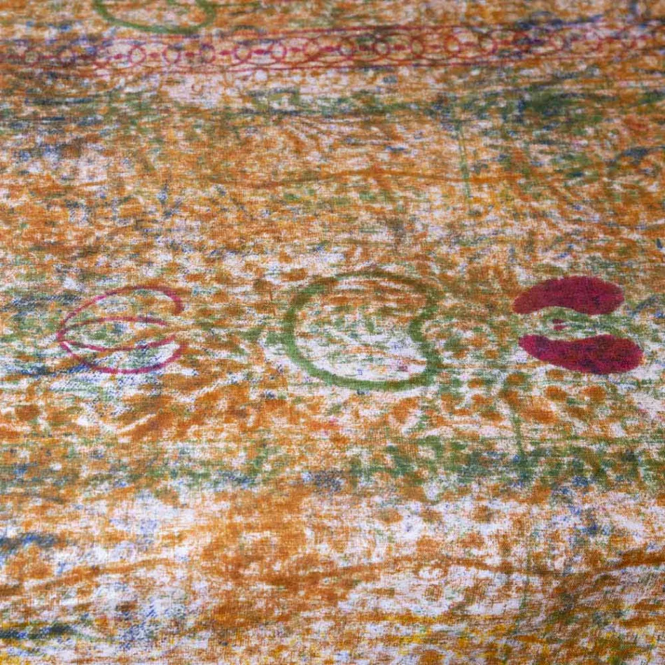 Tischdecke italienischer Kunst mit handbedruckter Baumwolle One Piece - Brands Viadurini