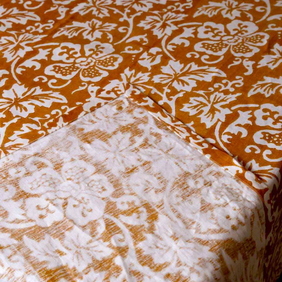 100% italienische handgefertigte Leinentischdecke mit einteiligem Handabdruck - Marken Viadurini