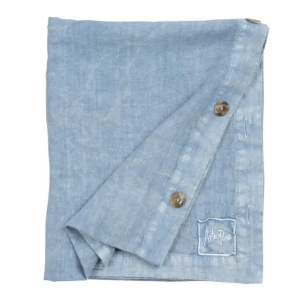 Rechteckige Leinentischdecke mit Knopflöchern und 10 Knöpfen, luxuriös – mediterran Viadurini