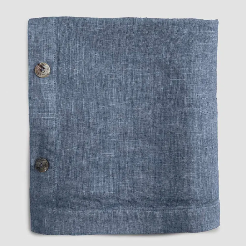 Rechteckige Leinentischdecke mit Knopflöchern und 12 Luxusknöpfen – Mediterran Viadurini