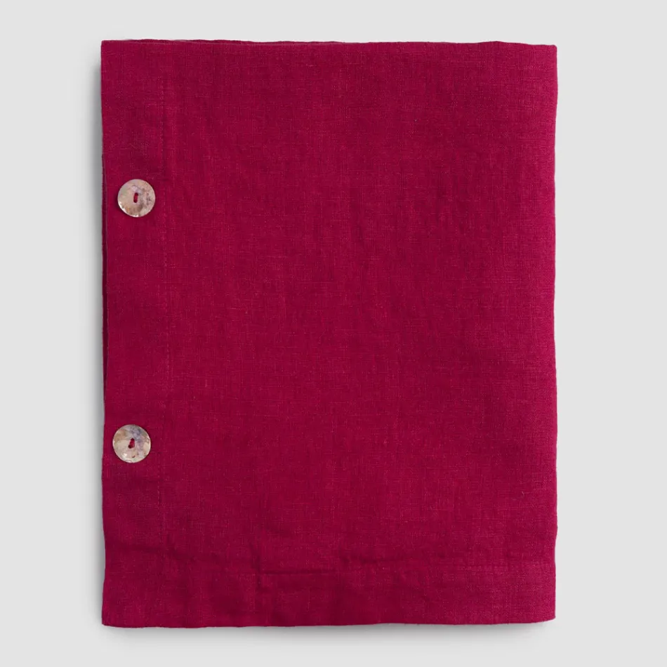 Rechteckige Leinentischdecke mit Knopflöchern und 12 Luxusknöpfen – Mediterran Viadurini