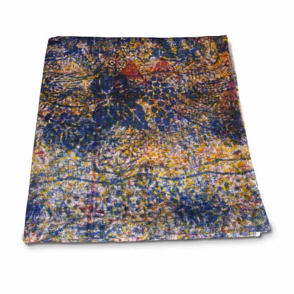 Hochwertige italienische Tischdecke aus handbedruckter Baumwolle - Marken Viadurini