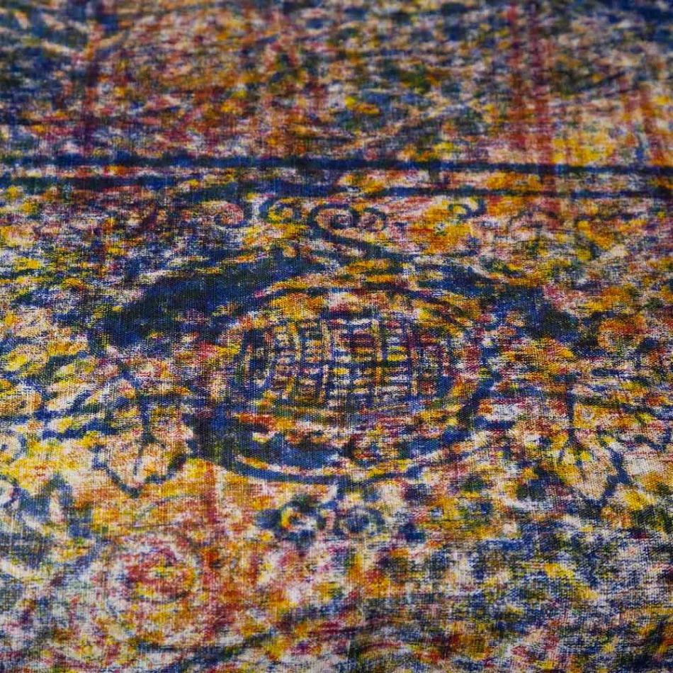 Hochwertige italienische Tischdecke aus handbedruckter Baumwolle - Marken Viadurini