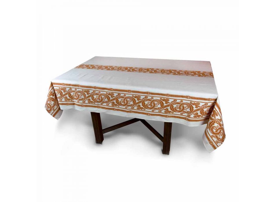 Hochwertige italienische bedruckte Tischdecke aus Baumwolle und Leinen - Marken