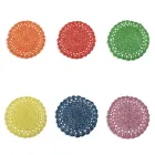 Rundes Tischset Gehäkeltes Tischset Verschiedene Farben 12 Stück - Punzolo Viadurini