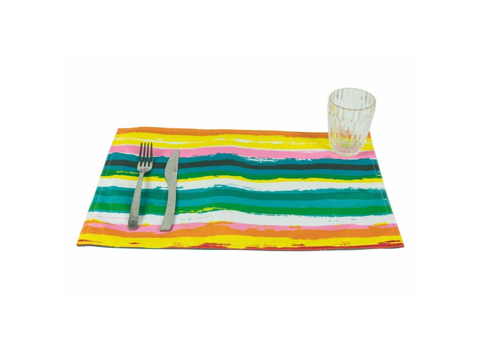 Amerikanische Tischsets aus farbigem Polyester Double Face 12 Stück - Barcelona Viadurini