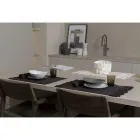 Leinenservietten mit schwarzen oder butterfarbenen Kristallen, 6 Stück, italienischer Luxus – Prezio Viadurini