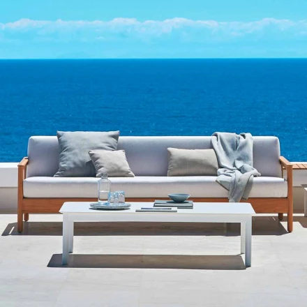 Varaschin Bali modernes 3-Sitzer-Outdoor-Sofa aus massivem Teakholz Viadurini