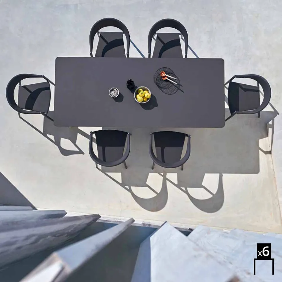 Varaschin Clever Stuhl aus modernem Design Garten, 6 Stück Viadurini