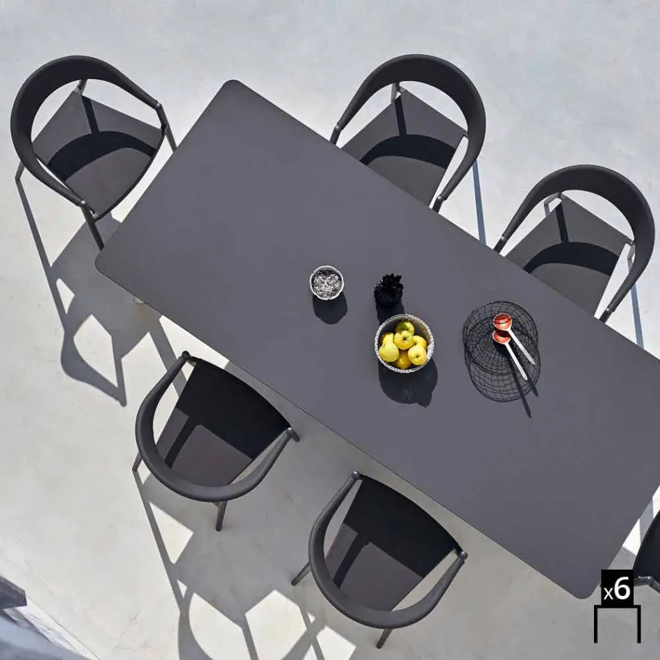 Varaschin Clever Stuhl aus modernem Design Garten, 6 Stück Viadurini