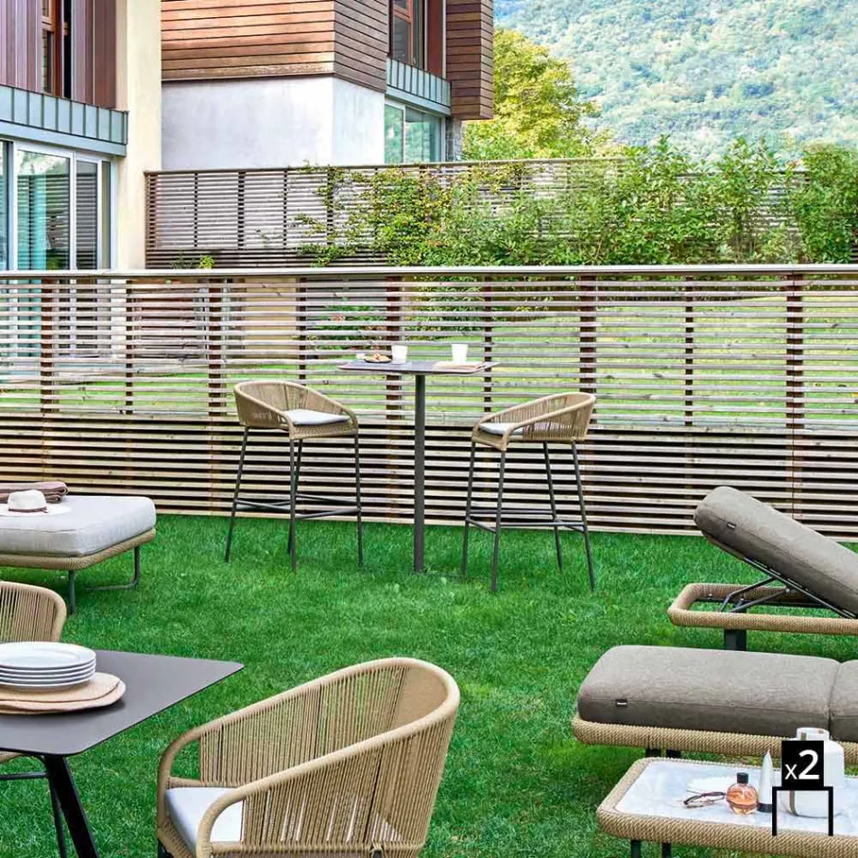 Varaschin Cricket Stuhl moderner Garten Aluminium, 2 Stück Viadurini