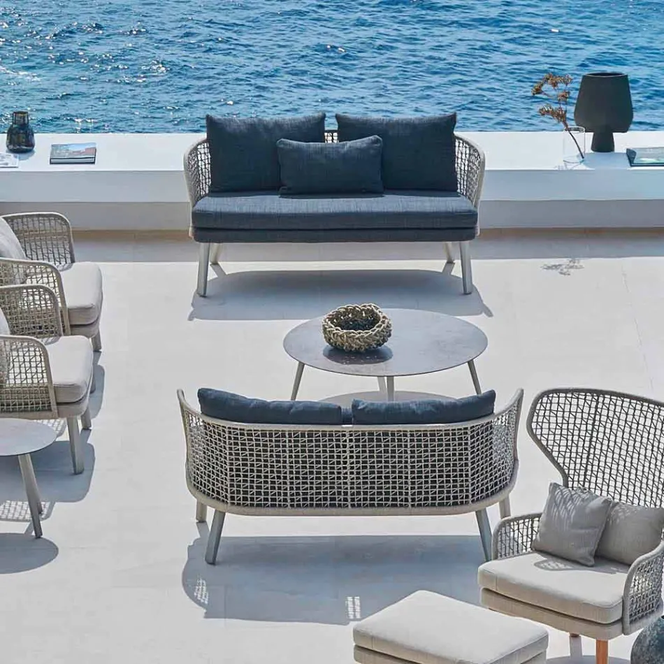 Varaschin Emma modernes zweisitziges gepolstertes Gartensofa Viadurini