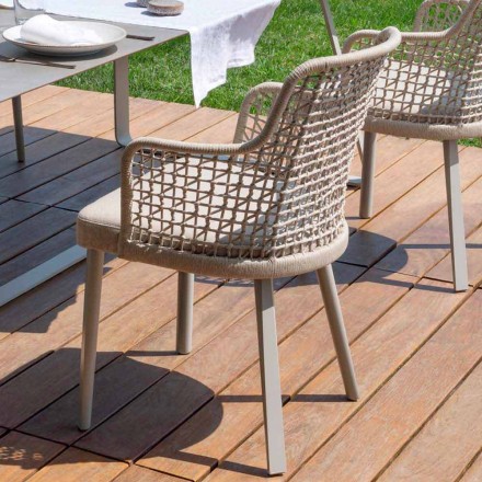 Moderner Outdoor-Sessel Varaschin Emma aus Stoff und Aluminium Viadurini