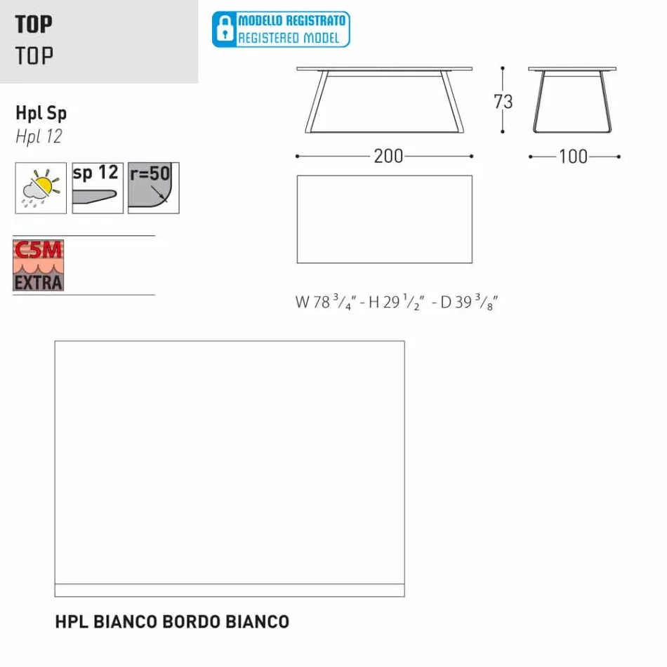 Varaschin Kolonaki Tabelle moderne Gärten in verschiedenen Größen Viadurini