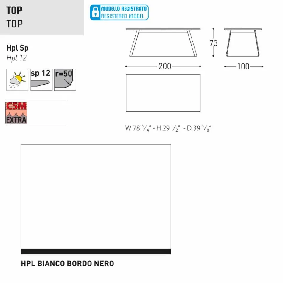 Varaschin Kolonaki Tabelle moderne Gärten in verschiedenen Größen Viadurini
