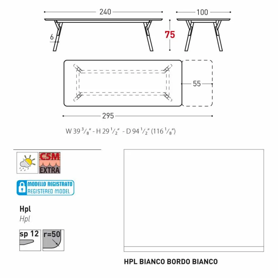 Varaschin Link-Garten Anschiebetisch mit Teakholz Beinen, H75 cm Viadurini