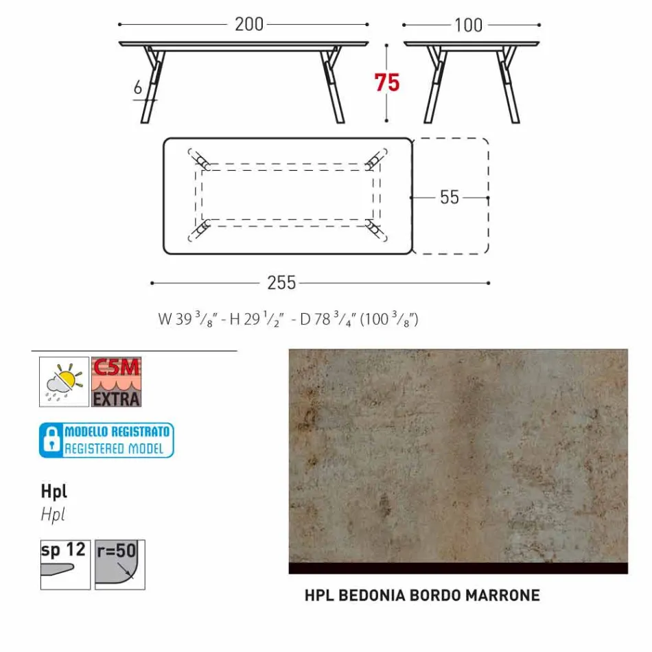 Varaschin Link-Garten Anschiebetisch mit Teakholz Beinen, H75 cm Viadurini