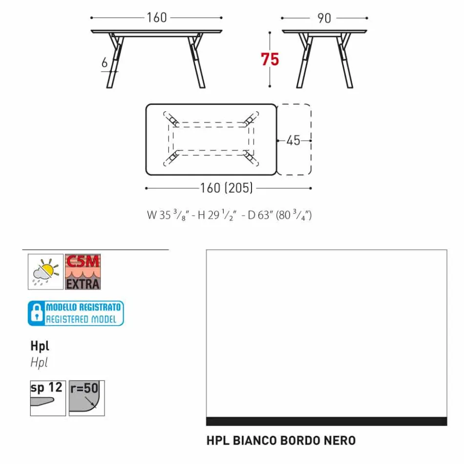 Varaschin Link-Garten Anschiebetisch mit Teakholz Beinen, H75 cm Viadurini