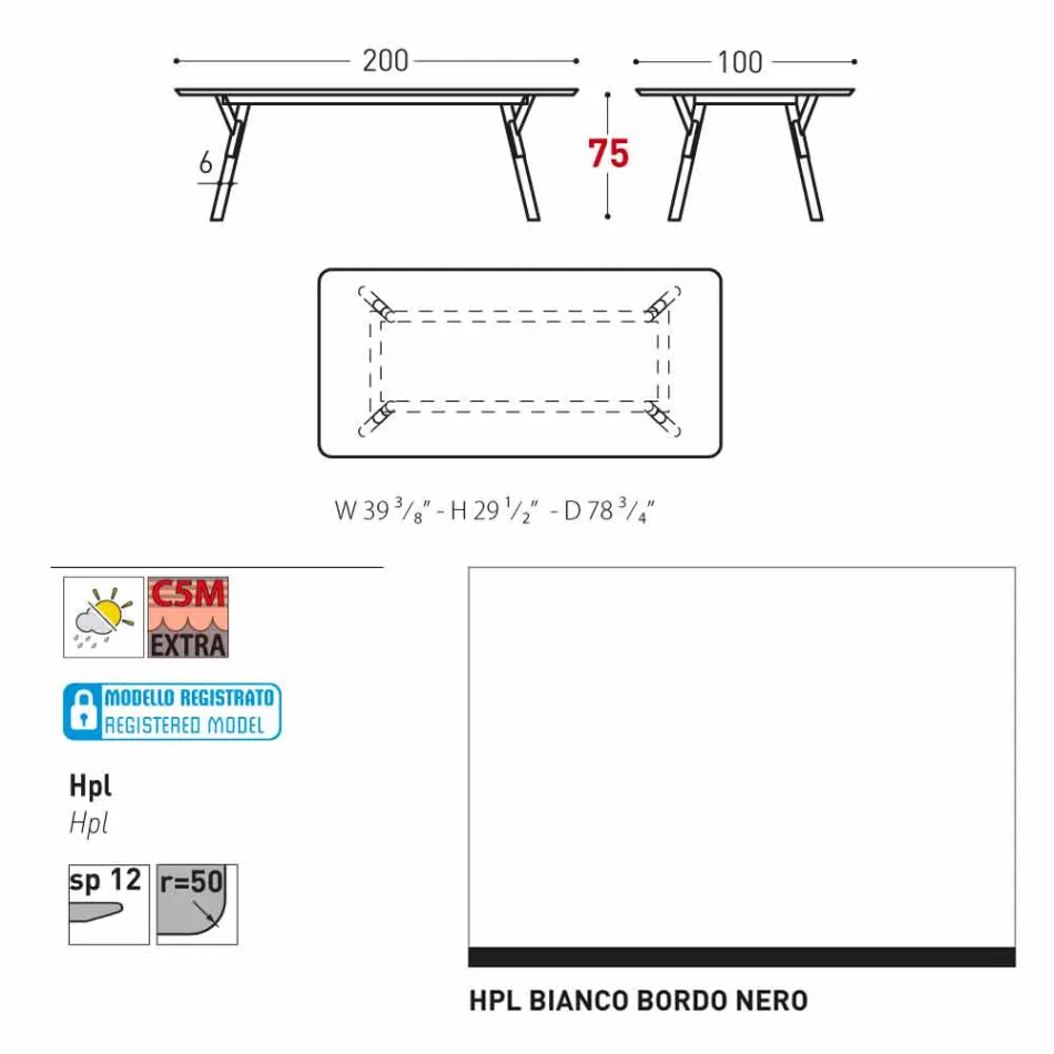 Varaschin Link-Gartentisch mit Teakholz Beinen, H 75 cm Viadurini