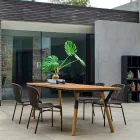 Varaschin Link-Gartentisch mit Teakholz Beinen, H 75 cm Viadurini