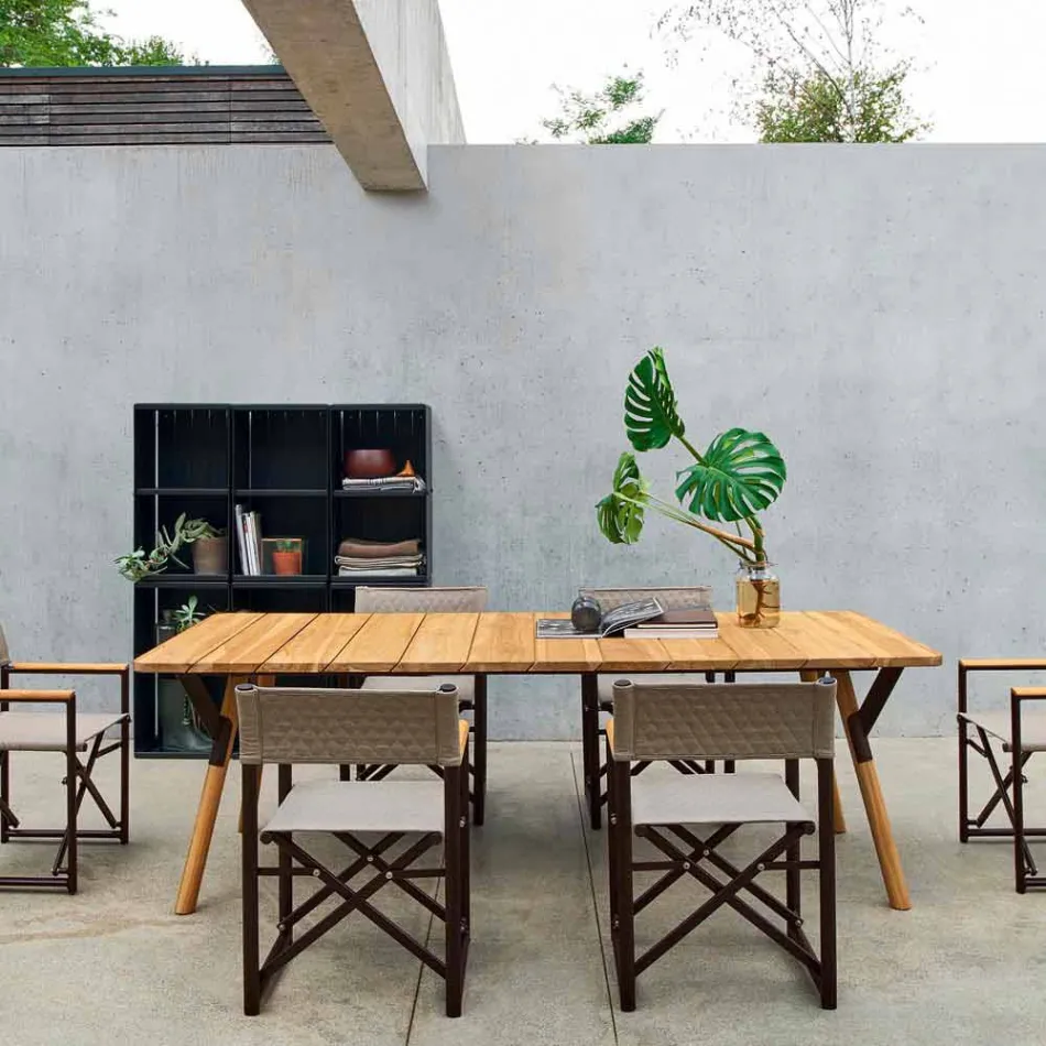 Varaschin Link-Teakholz Garten Esstisch H 75 cm Viadurini