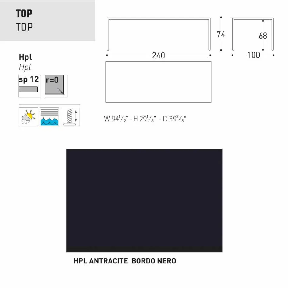 Varaschin Victor Tisch für den Innen-und Garten speisen, modernes Design Viadurini