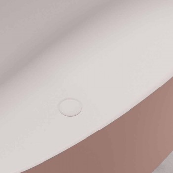 Freistehende zweifarbige Badewanne, Solid Surface Design - Look