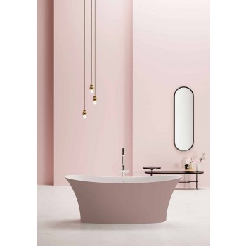 Freistehende zweifarbige Badewanne, Solid Surface Design - Look