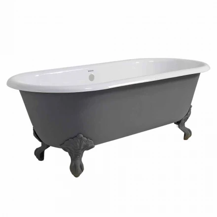 Vintage Design freistehende Badewanne aus Gusseisen, hergestellt in Italien - Naima Viadurini