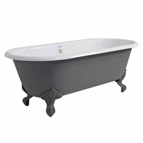 Vintage freistehende badewanne mit gusseisernen füßen, made in italy - naima