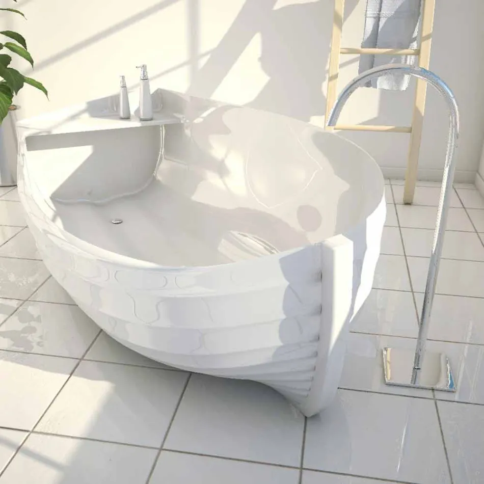 Designer Badewanne wie ein Boot Ozean Made in Italy geformt Viadurini