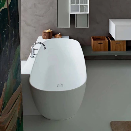 Modern Style White Design Freistehende Badewanne - Lipperiavas1 Viadurini