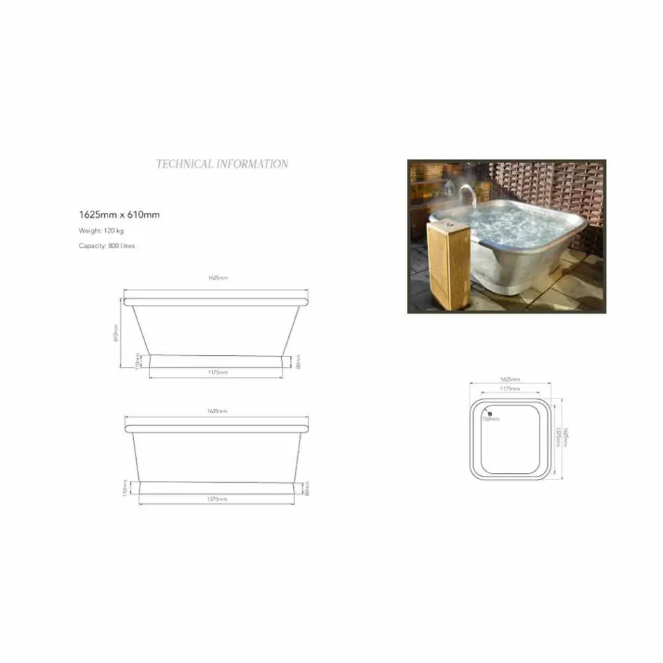 Badewanne Kupfer freistehend weiß Eisen Annie beschichtet Viadurini