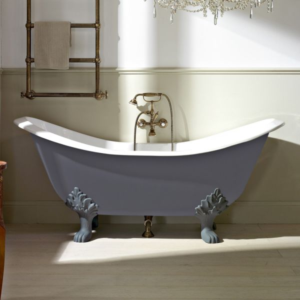 Vintage freistehende badewanne mit füßen, aus gusseisen - nadine