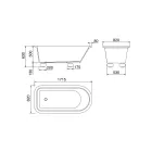 Mattweiße Solid-Surface-Badewanne mit Füßen – Degrees Viadurini
