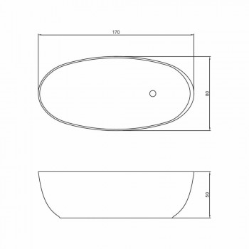 Freistehende ovale Design-Badewanne aus italienischem Fabriano